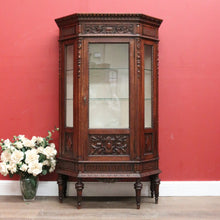 Load image into Gallery viewer, x SOLD Antique French China Cabinet, French Oak, Glass Shelves, Door and Sides, Key.