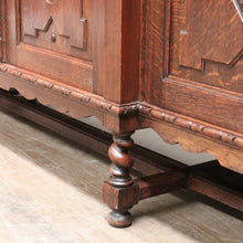Load image into Gallery viewer, x SOLD Antique French Oak Four-Door Breakfront Bookcase or China Cabinet, Spiral Legs. B11471