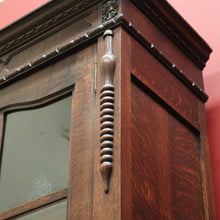 Load image into Gallery viewer, x SOLD Antique French Oak Four-Door Breakfront Bookcase or China Cabinet, Spiral Legs. B11471