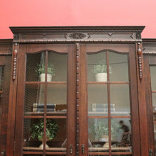 Load image into Gallery viewer, x SOLD Antique French Oak Four-Door Breakfront Bookcase or China Cabinet, Spiral Legs. B11471