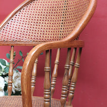 Load image into Gallery viewer, Antique English Oak Bentwood Office Chair Cane Seat Swivel Tilt Adjustable. B12948
