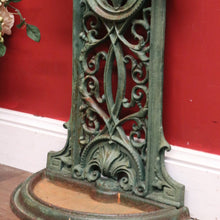 Load image into Gallery viewer, x SOLD Antique English Cast Iron Umbrella Stand with Handle & Scrollwork Fretwork. B12527
