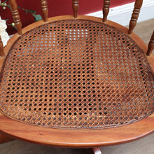 Load image into Gallery viewer, Antique English Oak Bentwood Office Chair Cane Seat Swivel Tilt Adjustable. B12948