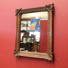 Load image into Gallery viewer, x SOLD Antique French Oak Mirror, Carved Frame, Ready to hang, New Mirror. B11992