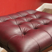 Load image into Gallery viewer, Antique English Mahogany Bedroom Stool c1940 Burgundy Leather Seat. B12920