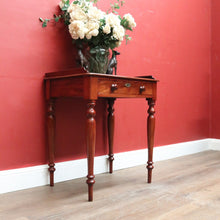 Load image into Gallery viewer, x SOLD Australian Cedar Hall Table – Single Drawer, Gallery Back, Turned Legs, Brass Escutcheon. B12540