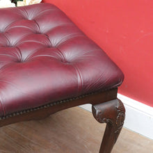 Load image into Gallery viewer, Antique English Mahogany Bedroom Stool c1940 Burgundy Leather Seat. B12920