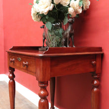 Load image into Gallery viewer, x SOLD Australian Cedar Hall Table – Single Drawer, Gallery Back, Turned Legs, Brass Escutcheon. B12540