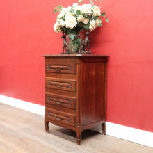 Load image into Gallery viewer, x SOLD Vintage French Oak Lingerie Chest Tall Four Drawer Cabinet. B12825