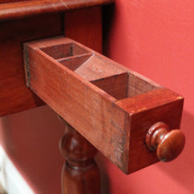 Load image into Gallery viewer, x SOLD Australian Cedar Hall Table – Single Drawer, Gallery Back, Turned Legs, Brass Escutcheon. B12540