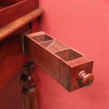 Load image into Gallery viewer, x SOLD Australian Cedar Hall Table – Single Drawer, Gallery Back, Turned Legs, Brass Escutcheon. B12540