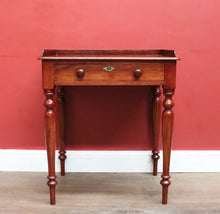 Load image into Gallery viewer, x SOLD Australian Cedar Hall Table – Single Drawer, Gallery Back, Turned Legs, Brass Escutcheon. B12540