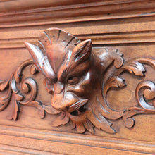 Load image into Gallery viewer, Antique French Walnut Three Door Sideboard Carved Detail Brass Escutcheons. B12926