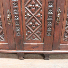Load image into Gallery viewer, Antique French Oak Gothic Revival Sideboard c1850s Carved Panels. B12779