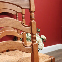 Load image into Gallery viewer, x SOLD Set of Six (6) Vintage French Oak Dining or Kitchen Chairs with Rush Seats. B12042