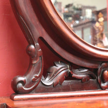 Load image into Gallery viewer, x SOLD Antique English Mahogany Toilet Mirror – Flame Mahogany, Drawer, Oval Glass. B12537
