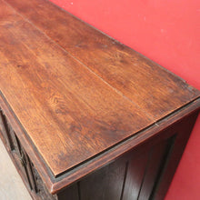 Load image into Gallery viewer, Antique French Oak Gothic Revival Sideboard c1850s Carved Panels. B12779