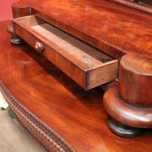 Load image into Gallery viewer, x SOLD Antique English Mahogany Toilet Mirror – Flame Mahogany, Drawer, Oval Glass. B12537