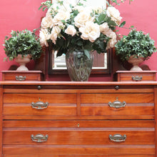 Load image into Gallery viewer, Antique English Dressing Table Desk Mirror Drawers Leather Writing Slope. B12949