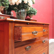 Load image into Gallery viewer, Antique English Dressing Table Desk Mirror Drawers Leather Writing Slope. B12949