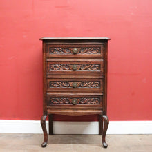 Load image into Gallery viewer, x SOLD French Four-Drawer (4) Drawer Lingerie Chest of Drawers, or Hall Cabinet, Lamp Cupboard. B12088