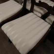 Load image into Gallery viewer, x SOLD Set of 4 Antique English Regency Dining Chairs – Flame Mahogany, Sabre Legs, c.1820