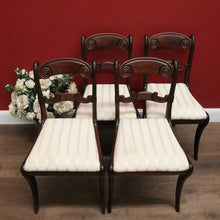 Load image into Gallery viewer, x SOLD Set of 4 Antique English Regency Dining Chairs – Flame Mahogany, Sabre Legs, c.1820
