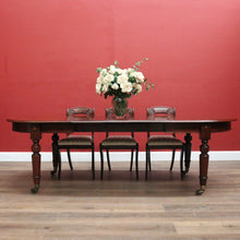 Load image into Gallery viewer, x SOLD Australian Cedar Dining Table – 2 Extension Leaves, Turned Legs, Brass Castors. B12538