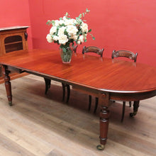 Load image into Gallery viewer, x SOLD Australian Cedar Dining Table – 2 Extension Leaves, Turned Legs, Brass Castors. B12538