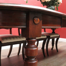 Load image into Gallery viewer, x SOLD Australian Cedar Dining Table – 2 Extension Leaves, Turned Legs, Brass Castors. B12538