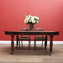 Load image into Gallery viewer, x SOLD Australian Cedar Dining Table – 2 Extension Leaves, Turned Legs, Brass Castors. B12538
