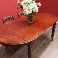 Load image into Gallery viewer, x SOLD Australian Cedar Dining Table – 2 Extension Leaves, Turned Legs, Brass Castors. B12538