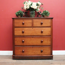 Load image into Gallery viewer, x SOLD Antique English Mahogany Five (5) Drawer Chest of Drawers with Bun Feet. B12081
