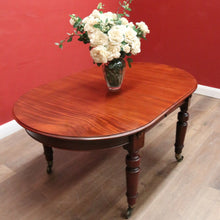 Load image into Gallery viewer, x SOLD Australian Cedar Dining Table – 2 Extension Leaves, Turned Legs, Brass Castors. B12538