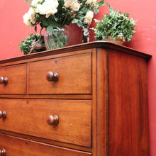 Load image into Gallery viewer, x SOLD Antique English Mahogany Five (5) Drawer Chest of Drawers with Bun Feet. B12081