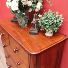 Load image into Gallery viewer, x SOLD Antique English Mahogany Five (5) Drawer Chest of Drawers with Bun Feet. B12081