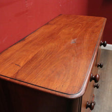Load image into Gallery viewer, x SOLD Antique English Mahogany Five (5) Drawer Chest of Drawers with Bun Feet. B12081