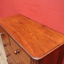 Load image into Gallery viewer, x SOLD Antique English Mahogany Five (5) Drawer Chest of Drawers with Bun Feet. B12081