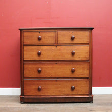Load image into Gallery viewer, x SOLD Antique English Mahogany Five (5) Drawer Chest of Drawers with Bun Feet. B12081