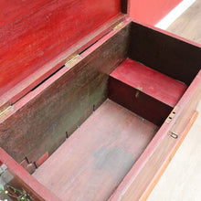 Load image into Gallery viewer, x SOLD Antique Teak Trunk Chest Candle Box VR Padlock Storage Chest. B12950