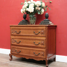 Load image into Gallery viewer, x SOLD Vintage French Chest of Three Drawers with Iron Handles, 3 Drawer. Hall Cabinet or Cupboard B12030