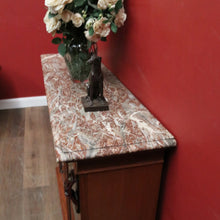 Load image into Gallery viewer, Antique English Marble-Top Bookcase or China Cabinet – Glass Doors, Keys, Shelves. B12532