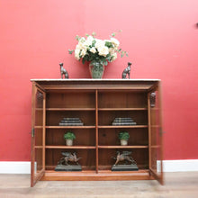 Load image into Gallery viewer, Antique English Marble-Top Bookcase or China Cabinet – Glass Doors, Keys, Shelves. B12532
