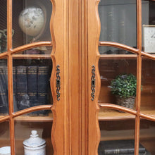 Load image into Gallery viewer, Antique French Oak Bureau Bookcase Drop Front Desk Glass Doors. B12777