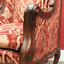 Load image into Gallery viewer, x SOLD A Pair of Antique French Wing Back Armchairs with Down/Feather Cushions. B12058