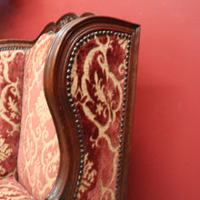 Load image into Gallery viewer, x SOLD A Pair of Antique French Wing Back Armchairs with Down/Feather Cushions. B12058
