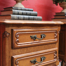 Load image into Gallery viewer, x SOLD Pair French Oak Bedside, one a Cupboard, the other Two Drawers. B12762