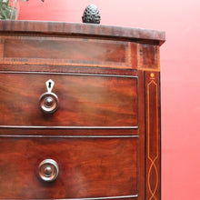 Load image into Gallery viewer, X Sold Antique English Bow Front Mahogany Chest with 8 Drawers & Tunbridge Detail. B12530