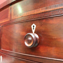 Load image into Gallery viewer, X Sold Antique English Bow Front Mahogany Chest with 8 Drawers & Tunbridge Detail. B12530