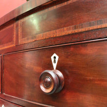 Load image into Gallery viewer, X Sold Antique English Bow Front Mahogany Chest with 8 Drawers & Tunbridge Detail. B12530